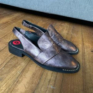 Free People studded purple sling-back mules